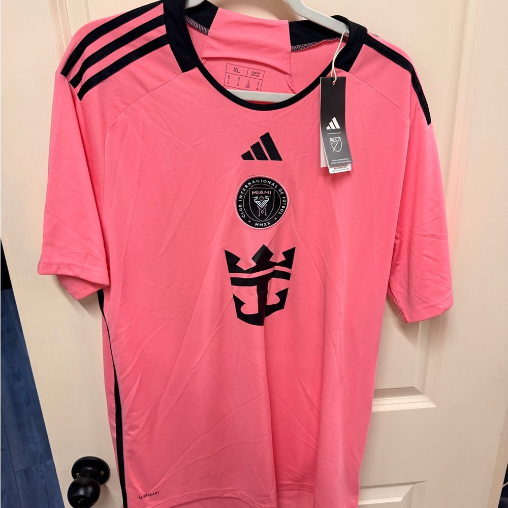 Adidas Pink and Black Men's Jersey